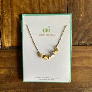 Cai butterfly gold and silver necklace